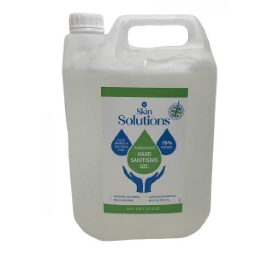 Pallet of 72 Skin Solutions Antibacterial Hand Sanitising Gel 70% Alcohol 5L