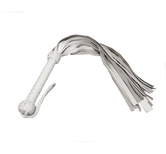 Handmade White Leather Flogger Whip