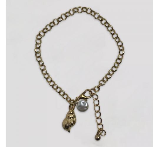 One Off Joblot of 65 DesignB London Bracelet With Shell & Faux Pearl Charms