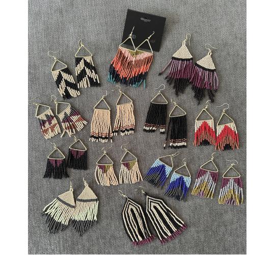 Joblot 65 Assorted Modern Boho Bohemian Seed Bead Earrings Handcrafted NEW