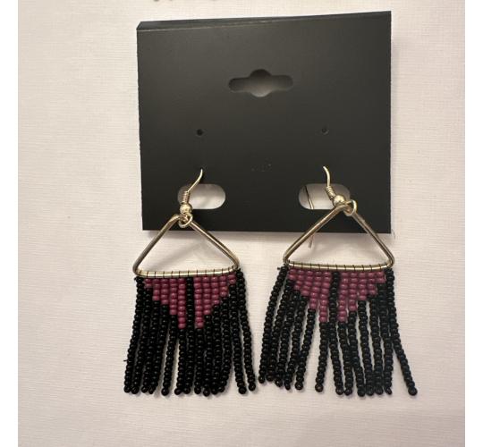 Joblot 10 items Boho Bohemian Earrings Seed Bead Handcrafted New Triangle