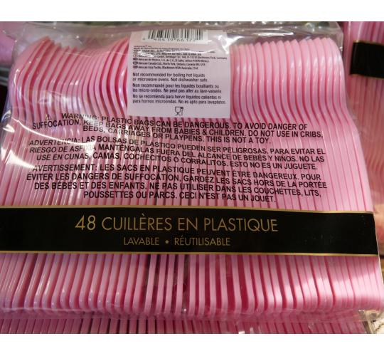 2880 Re-usable Premium quality pink plastic Tea spoons 