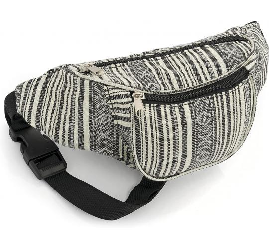 32 Black and White Striped Bum Bag Waist Pouch