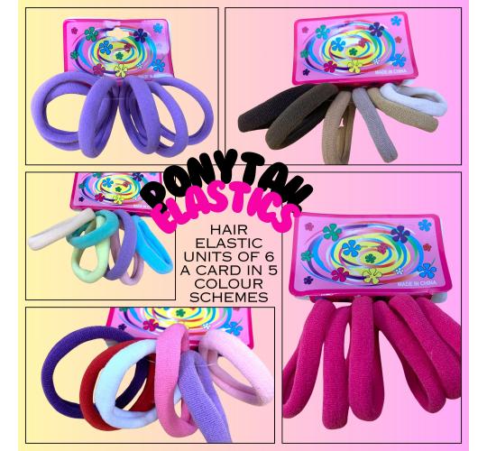 240 cards of 6 (1,440) Thick Soft Hair Bands / Ties, Hair Bobbles Elastic Ponytail Holders