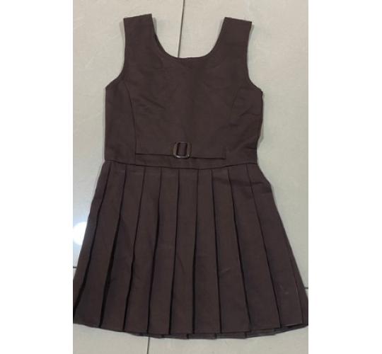 Job Lot of 10 Brown Pinafores (Size 24) - School Uniform
