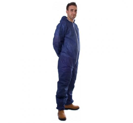 One Off Joblot of 37 Supertouch Navy PP Non-Woven Disposable Coveralls