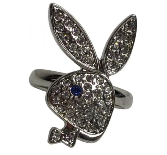 Wholesale Joblot of 50 Ladies Playboy Adjustable Silver Bunny Logo Rings