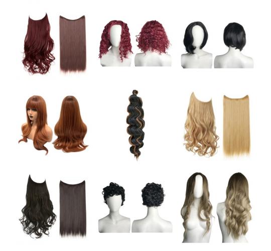 One Off Joblot of 30 Mixed Hair Extensions, Wigs & More!