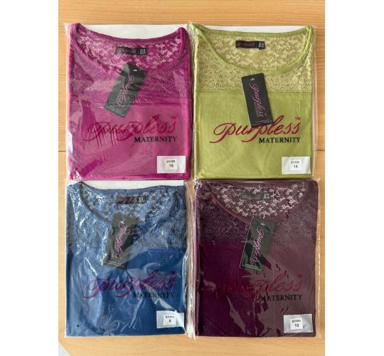 Wholesale Job Lot of 90 Purpless Maternity 3/4 Sleeve Pregnancy Tops with Lace
