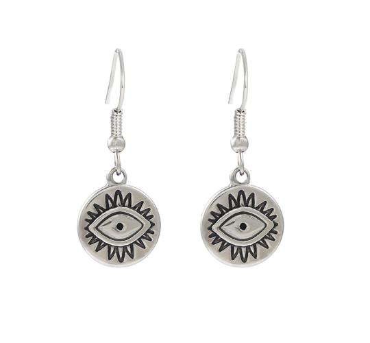 10pcs-Women Evil Eye Dangle Hook Earrings in Silver Tone|GCJ611|UK seller