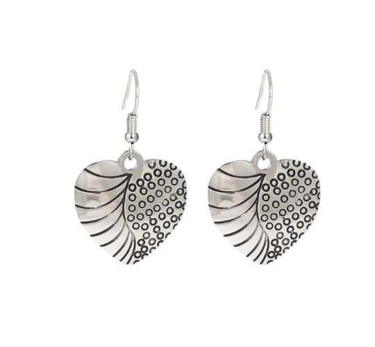 10pcs-Women Heart-Shaped Earrings in Silver Tone|GCJ612|UK seller