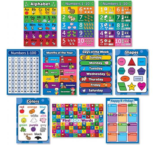 178 SETS of ------8 PCs EDUCATIONAL POSTER TIME TABLES MATHS CHILDS WALL CHART CHILDRENS REVISION