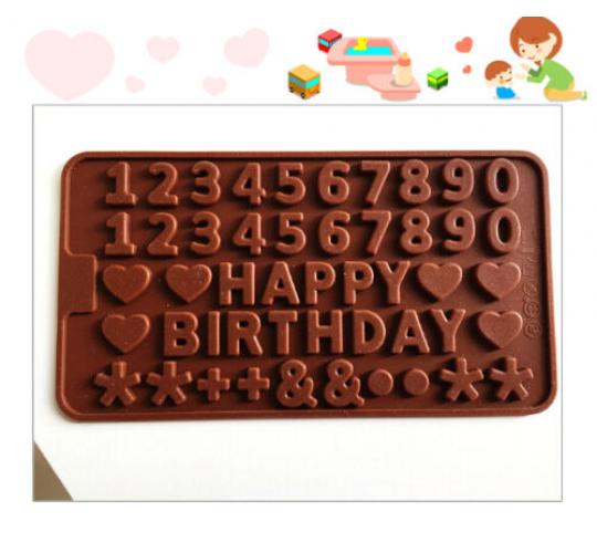One Off Joblot -- 61 Happy Birthday Silicone Mould Chocolate Fondant Jelly Ice Cube Mold Baking Jelly Birthday Parties Magic Home Baking Kids Activity