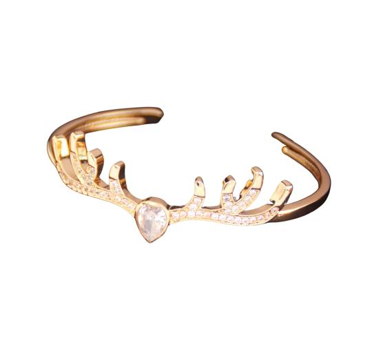 10pcs-Women Sparkly Crystal Deer Antler Bangle in Gold Tone|GCJ702|UK seller