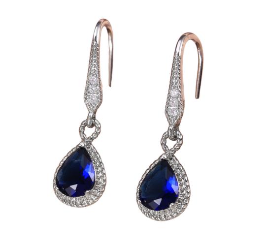 10pcs-Beautiful Women Blue Sapphire Crystal Waterdrop Hook Earrings|GCJ706|UK seller