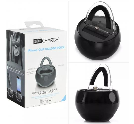 50 x TechLink RECHARGE iPhone Cup Holder with Car Charger & AUX Cable - MFI Certified