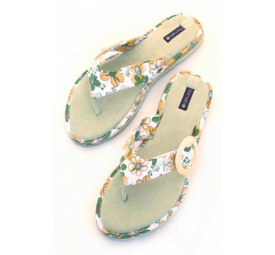 Cotton Suede Pomelo flip flops in Green x 12 sizes UK 3-8