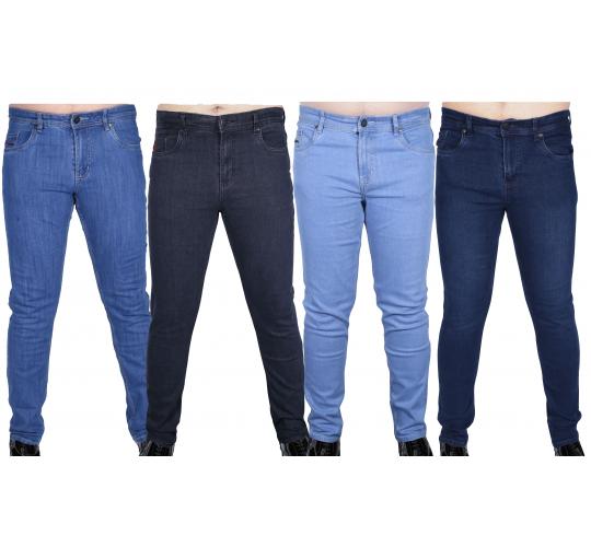 COTTON BOND Mens Jeans Straight Leg Slim Fit Heavy Denim Stretch Trousers Pants UK Sizes