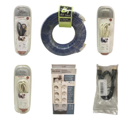 One Off Joblot of 15 Mixed Branded Electrical Stock - Power Surges & Cables