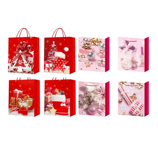 100pcs-Christmas Theme Premium Gift Paper Tote Carry Bags Mixed - Size 12x16x6.5cm  XSmall|GCBag008-XSmall-100pcs|UK seller