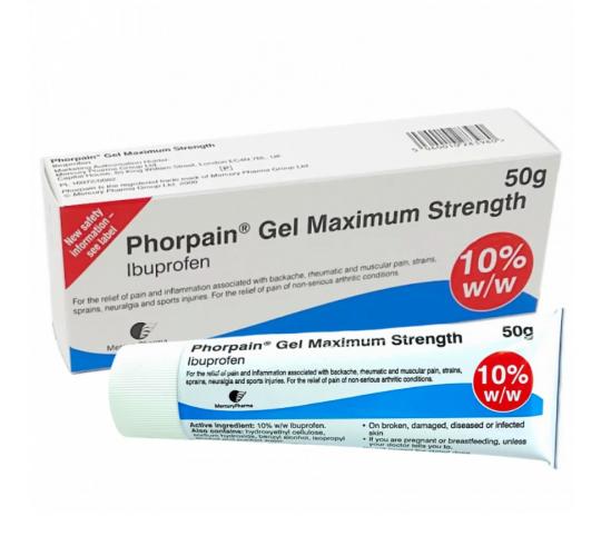 Wholesale Jot Lot of 4 Phorpain Gel Maximum Strength, 50g - 10%