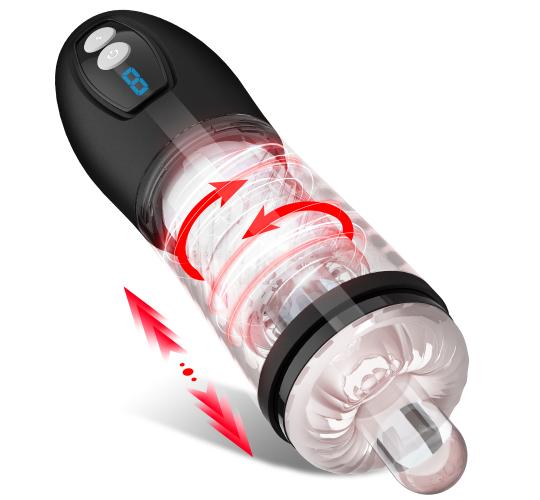 10pcs-Black Cheetah Powerful 9 Thrusting Modes Rotating Masturbation Cup|GCAP190-10pcs|UK seller