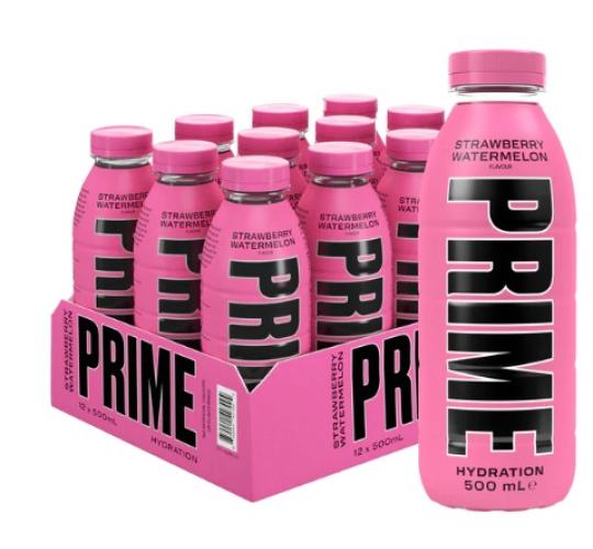Brand New Pallet - Strawberry Watermelon PRIME 500ML (BEST BEFORE 31/08/2024) - 1584 Bottles - RRP £3168
