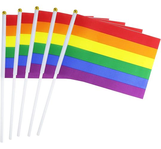 New Job Lot 2000 x Gay Pride Stick Mini Flags 20cm x 14cm Wholesale RRP £6000