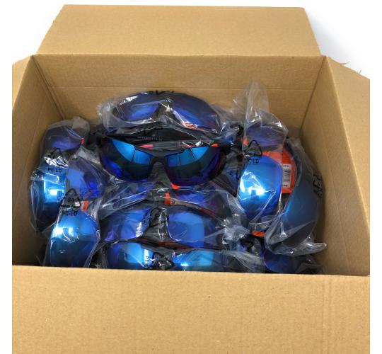 Job Lot of 25 x Men's Sports Sunglasses – Blue Mirrored Lenses, 100% UV Protection by ExChain 115J