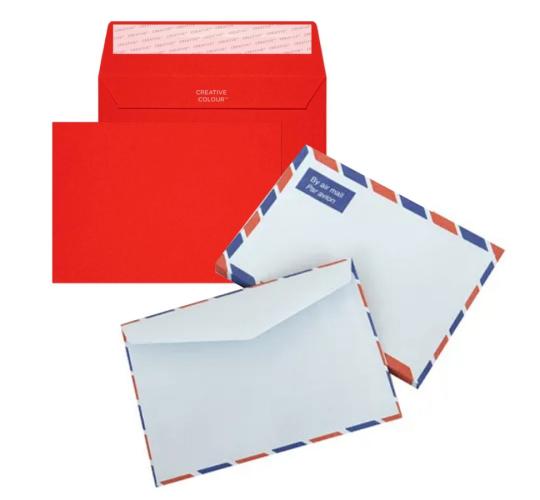 One Off Joblot of 126 Mixed Basildon Bond C6 Envelope Packs - Red & Air Mail