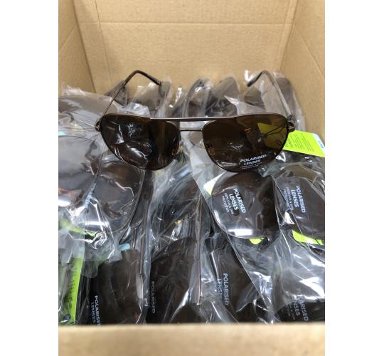 Job Lot of 25 x Men’s Polarised Aviator Sunglasses – Ex-Chain Store Stock - model: 099J (Brown Lens, Copper Frame)