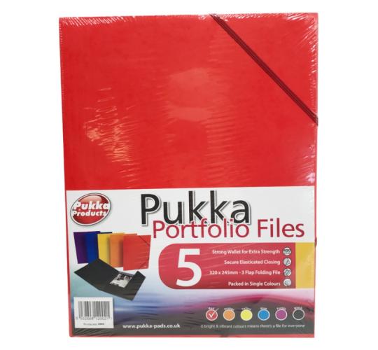 One Off Joblot of 40 Pukka Portfolio Files, Pack of 5 - Red, A4
