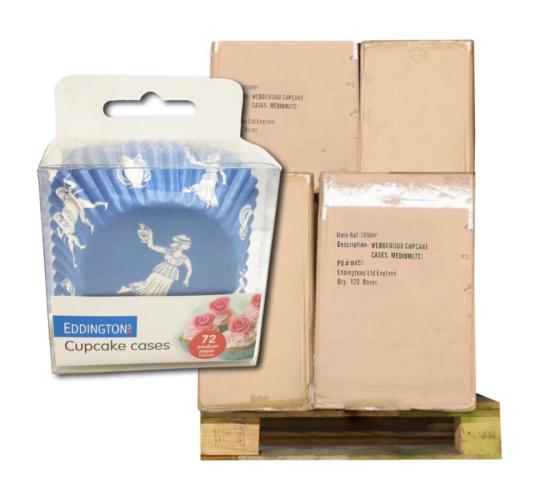 Pallet of 1,424 Packs of 72 Eddingtons Greek Design Medium Cupcake Cases