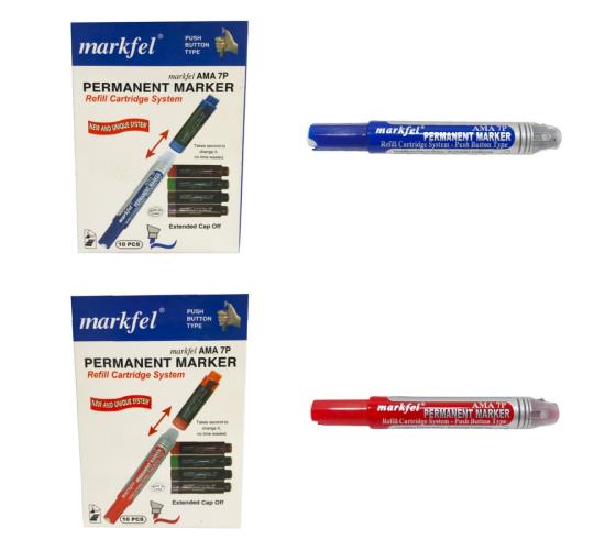 One Off Joblot of 48 Markfel Pack of 10 Red & Blue Permanent Markers