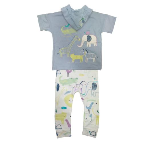 Wholesale Joblot of 12 Boy's Ex-Chainstore Safari Sets - Tops, Leggings & Bib