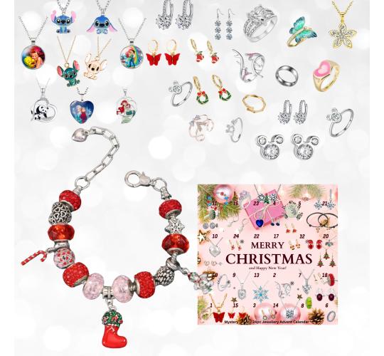 10 Boxes-Christmas Countdown 24pcs Jewellery for Girls Teens Advent Calendar 2024|GCJSET033-AD|UK seller