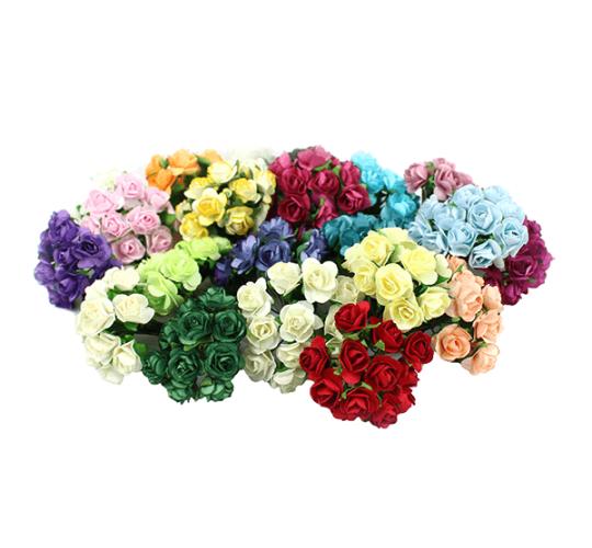 2300 Packs - Paper Tea Rose Bunches Packets of 12 Bunches - 12 Heads per bunch