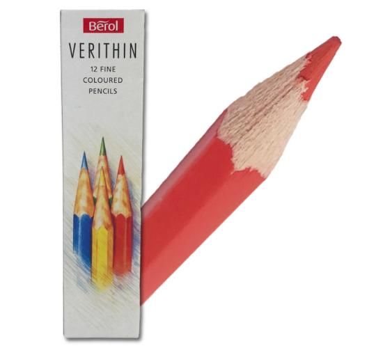 One Off Joblot of 114 Berol Verithin Pack of 12 Scarlet Red Coloured Pencils