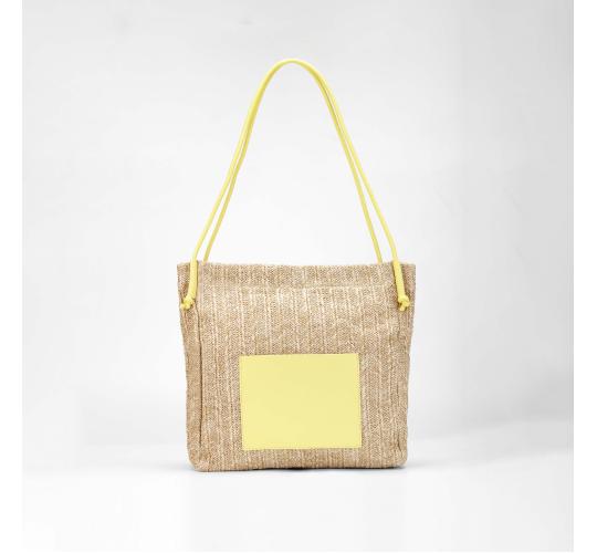 Women's Straw Bags - Vintage Rattan Tote with Built-in Small Bag, Large Capacity Woven Shoulder Bag for Summer Beach and Shopping(yellow)