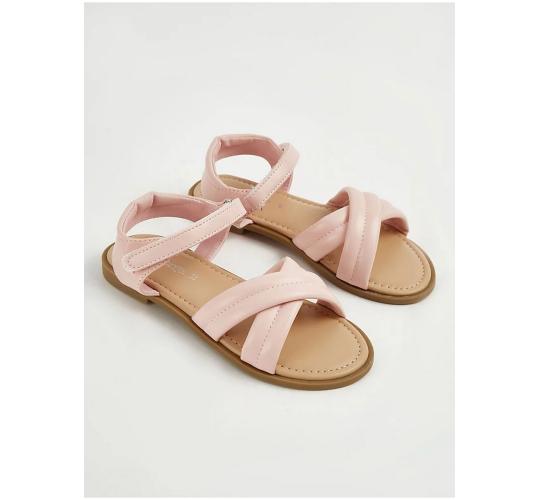 One Off Joblot of 8 Girl's Ex-Chainstore Pink Cross Strap Sandals