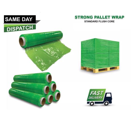 400mm x 250m 17mu +-5% Tolerance Green Tinted Pallet Wrap 900 Rolls