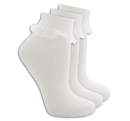 Girls School Frilly Socks White 13 Packs /3 Pairs in Pack/ Joblot for Resale