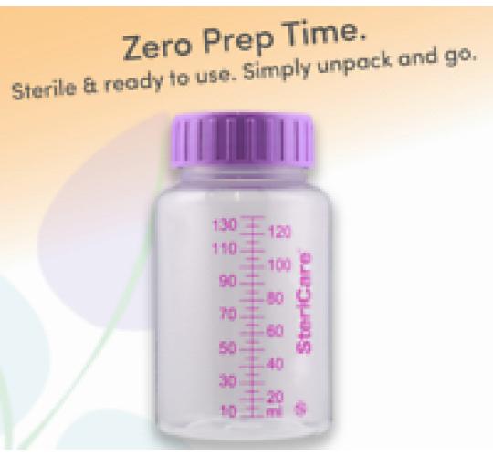 SteriCare Sterile Single Use Baby Bottles 130ml, 6 boxes x 150 bottles