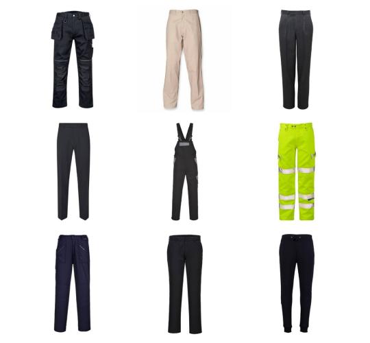 One Off Joblot of 101 Mixed Men & Women's Branded Work Trousers