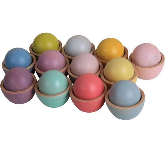 10 Wooden Pastel Ball In Cup Sets Party Paint Activity Fun Family And Friends