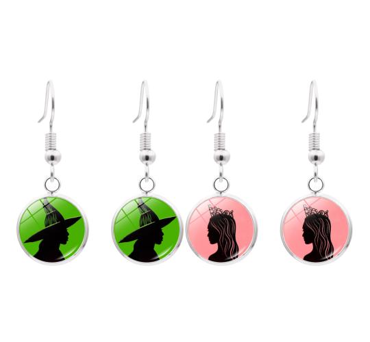 20 Pairs-Wicked Inspired Witch Stainless Steel Drop Hook Elphaba Glinda Earrings|GCJ750ER-Glinda/ Elphaba/ G+E|UK SELLER