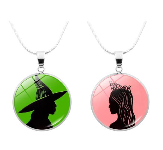 20pcs-Wicked Witch Inspired Elphaba & Glinda Friendship Stainless Steel Long Necklace|GCJ750NK-Glinda/ Elphaba|UK SELLER