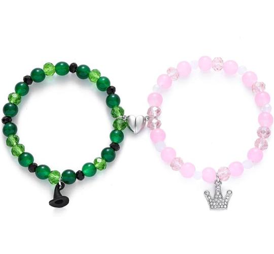 20pcs-Wicked Witch Inspired Elphaba & Glinda Friendship Crystal Bracelets|GCJ750BR-Magnetic|UK SELLER