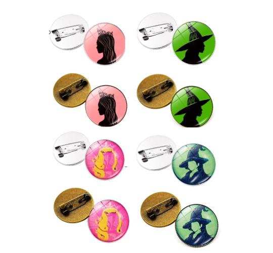 40pcs-Wicked Witch Inspired Elphaba & Glinda Friendship Pins|GCJ750PN-5pcs Each Design|UK SELLER