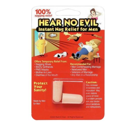 One Off Job Lot of 200 Hear No Evil Novelty Ear Plugs - Instant Nag Relief